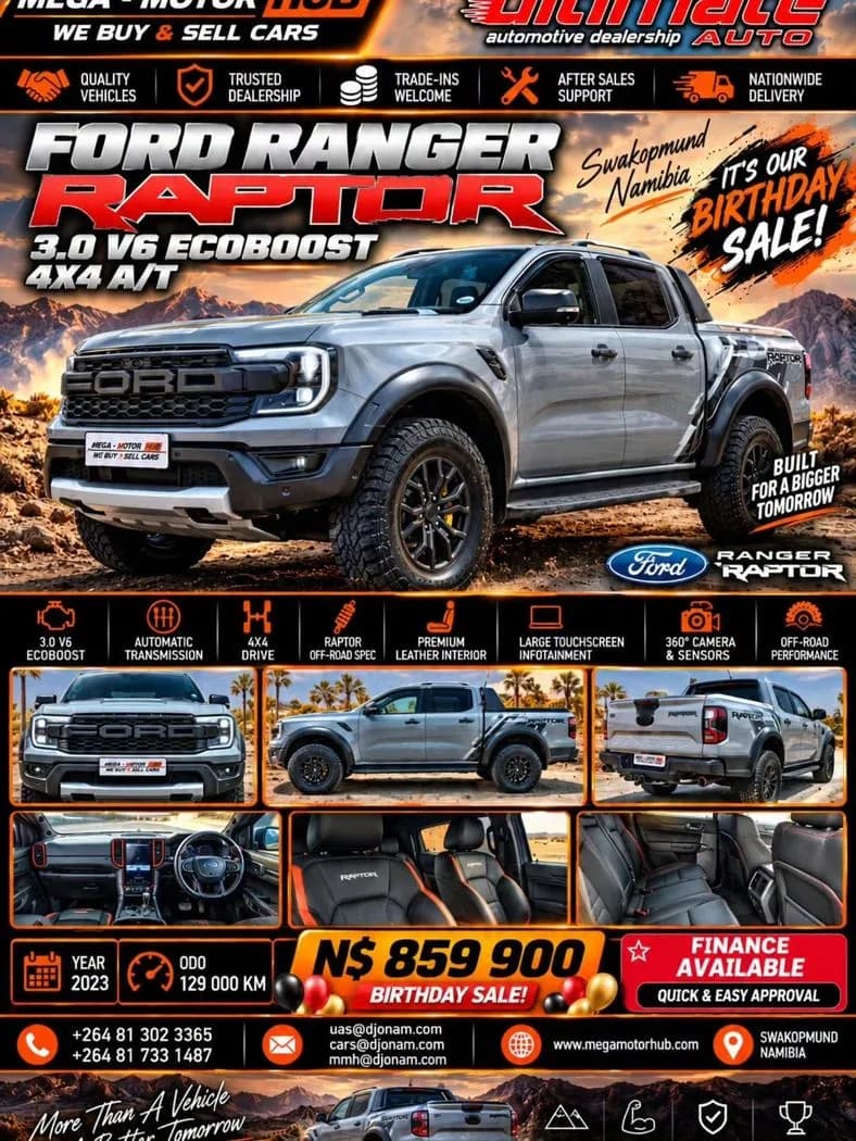 2023 Ford RANGER RAPTOR 3.0TT V6 ECOBOOST 4X4 A/T
